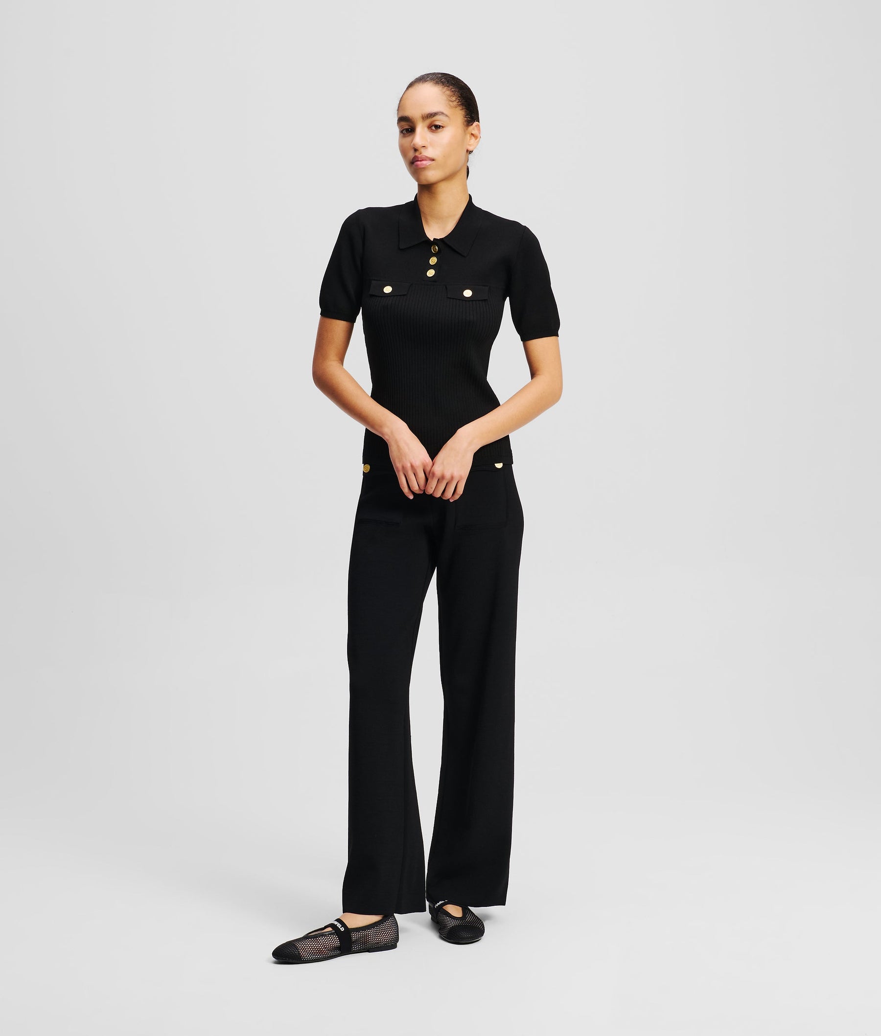 BUTTON-DETAIL TROUSERS