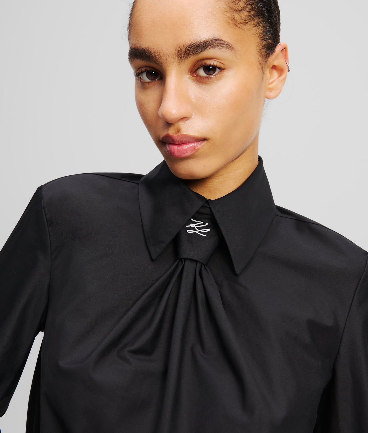 KARL ESSENTIAL TIE-DETAIL SHIRT