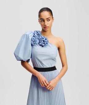 FLOWER ONE-SHOULDER TOP