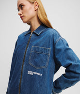 ZIP-FRONT DENIM SHIRT