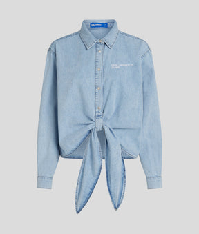 TIE-FRONT DENIM SHIRT