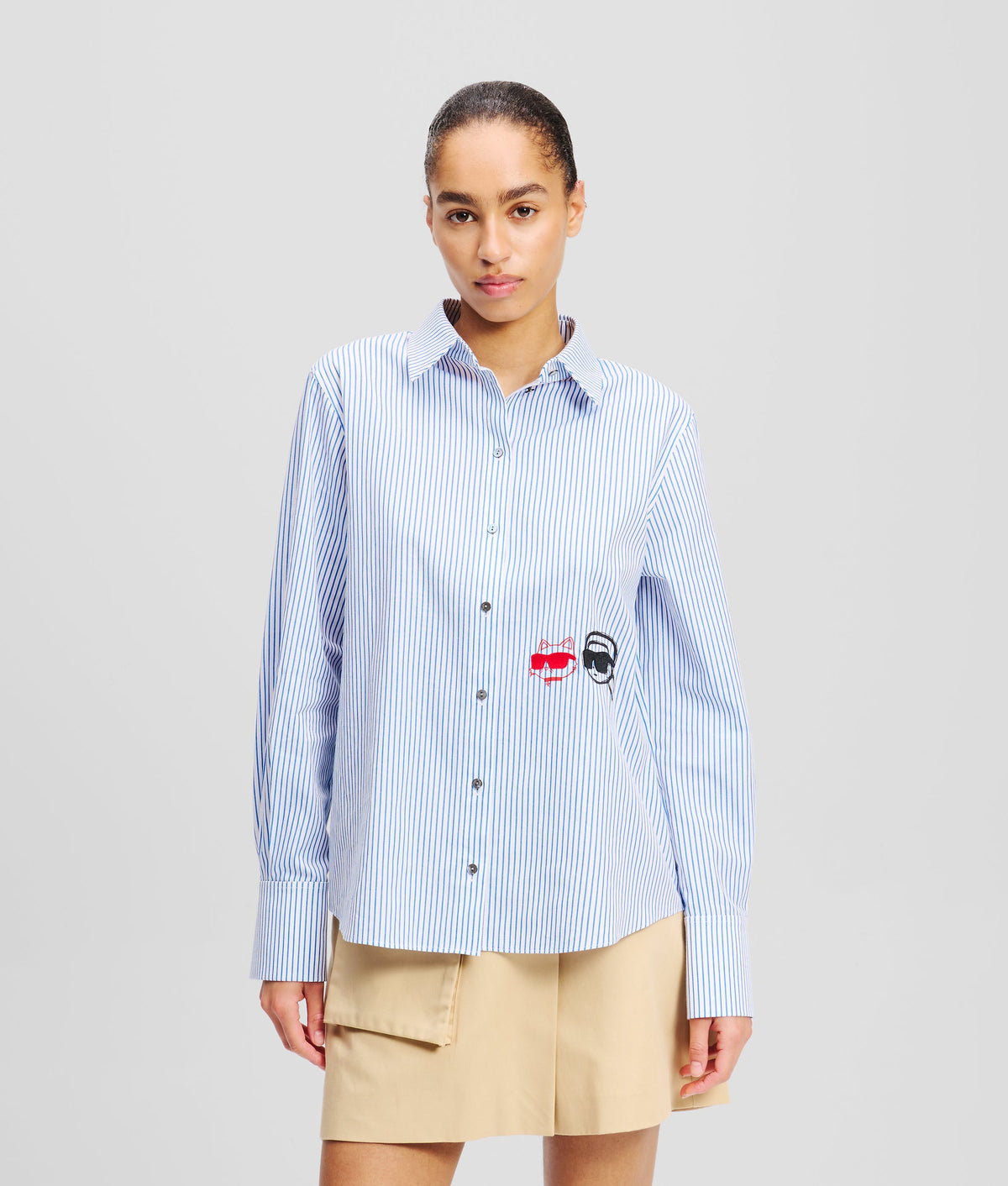 IKON KARL & CHOUPETTE PINSTRIPE SHIRT