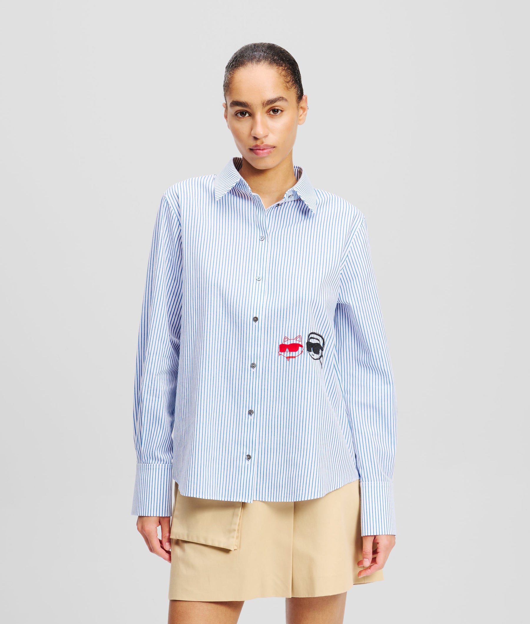 IKON KARL & CHOUPETTE PINSTRIPE SHIRT