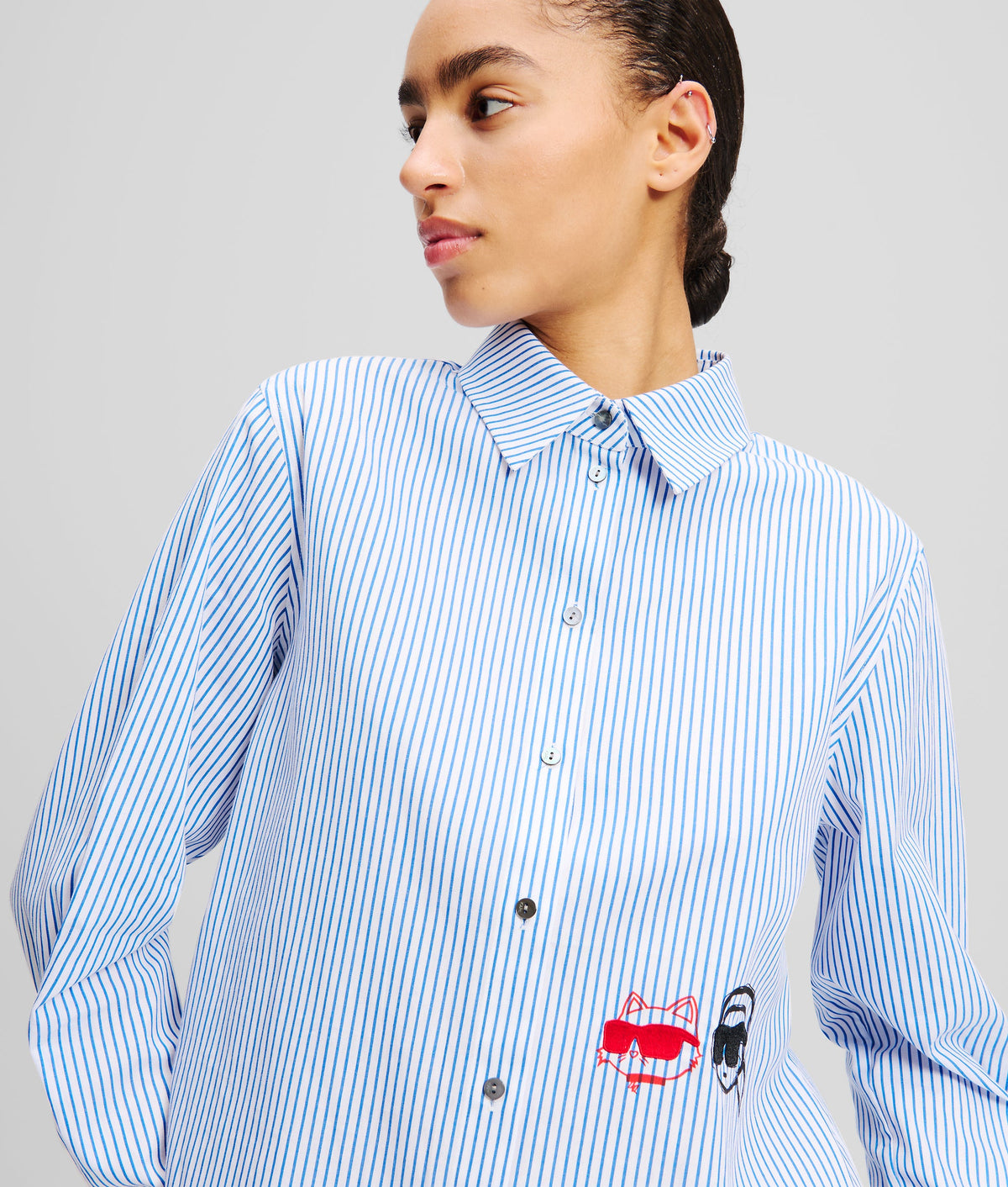IKON KARL & CHOUPETTE PINSTRIPE SHIRT