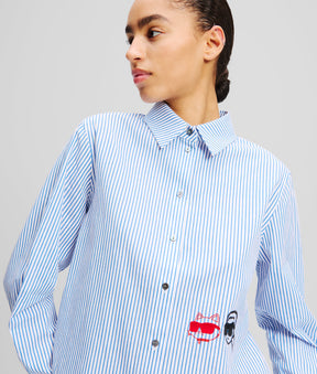 IKON KARL & CHOUPETTE PINSTRIPE SHIRT