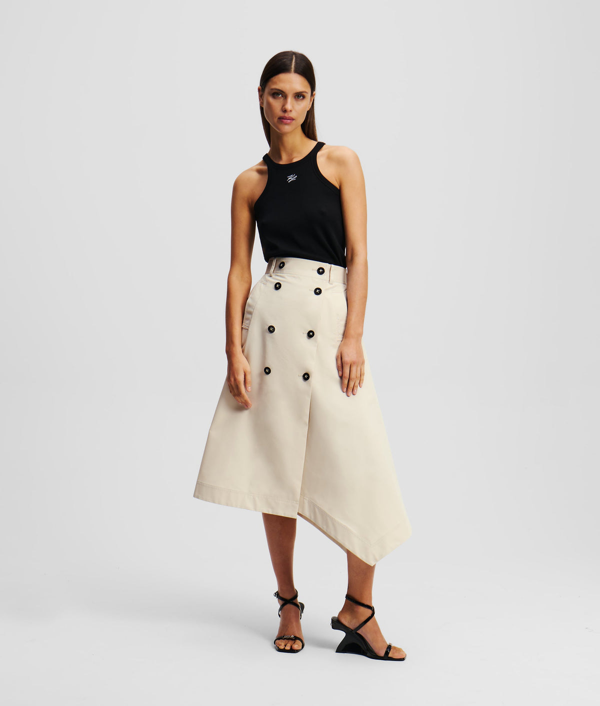 COTTON TWILL TRENCH SKIRT