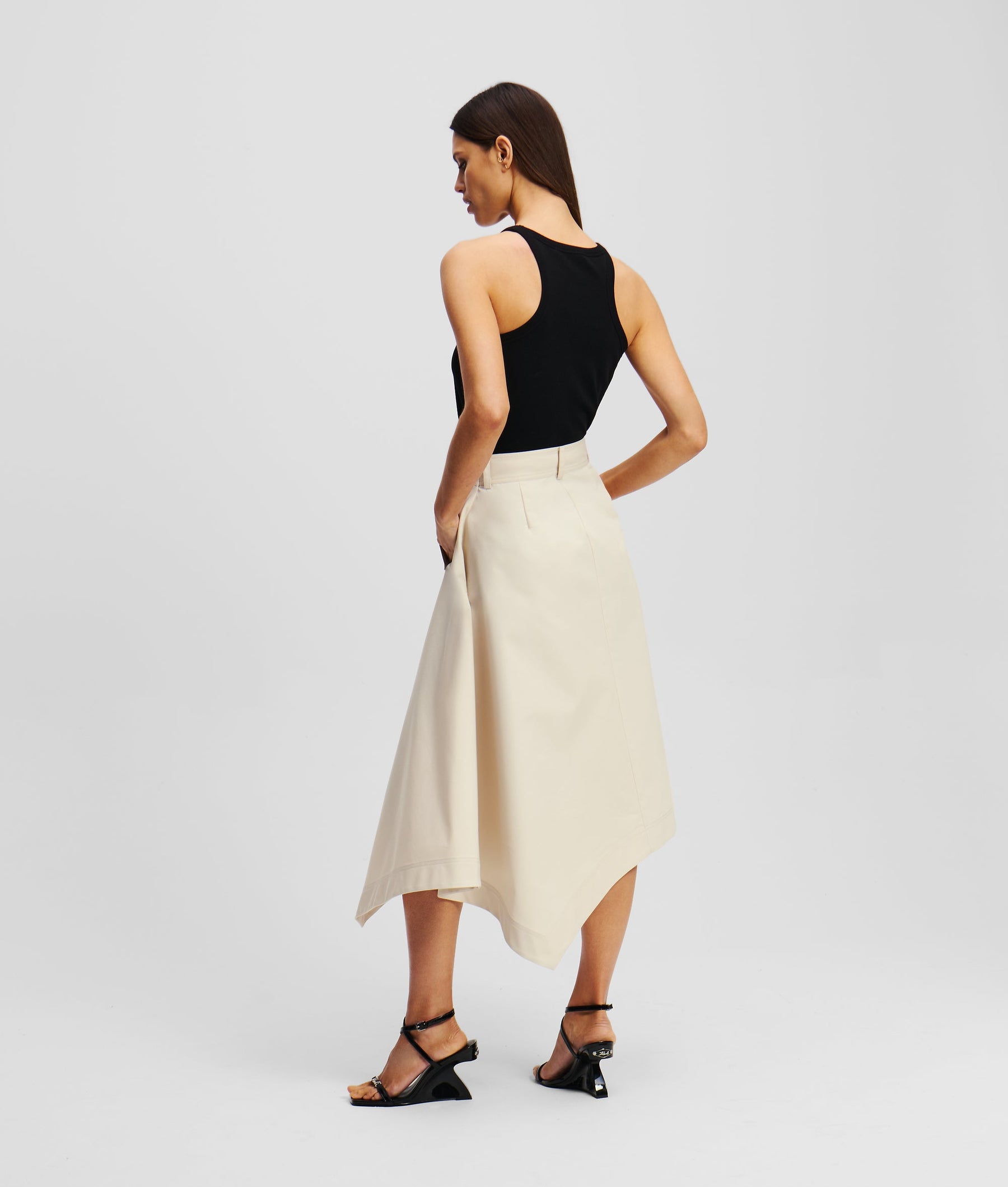 COTTON TWILL TRENCH SKIRT