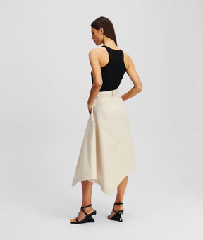 COTTON TWILL TRENCH SKIRT