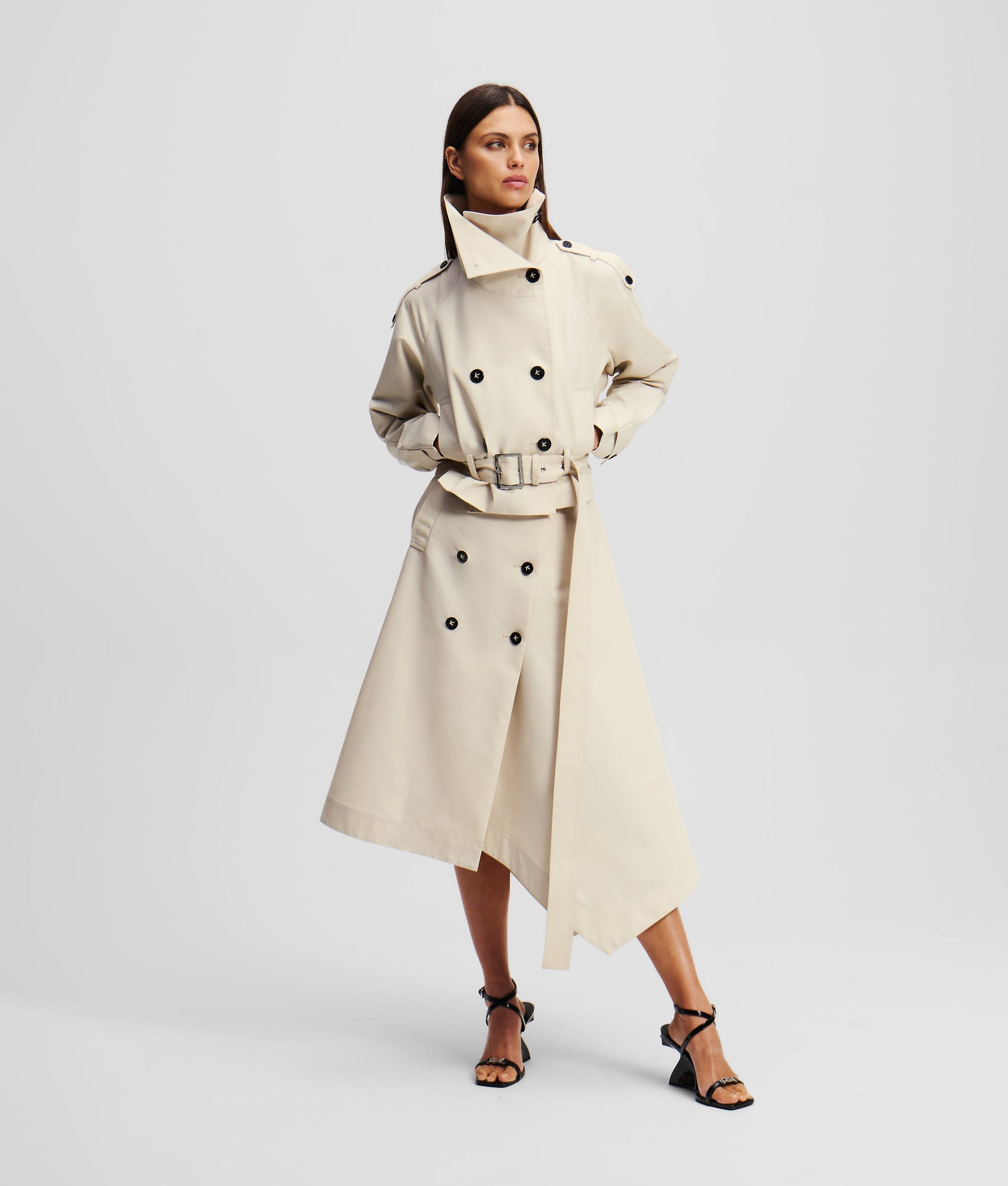 COTTON TWILL TRENCH SKIRT