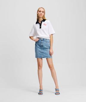 PATCHWORK JEAN SKIRT
