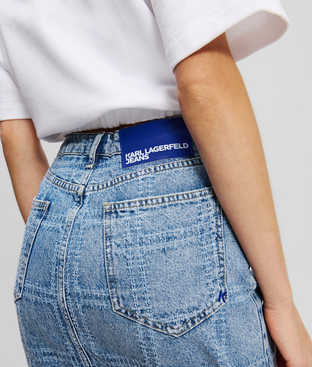 PATCHWORK JEAN SKIRT