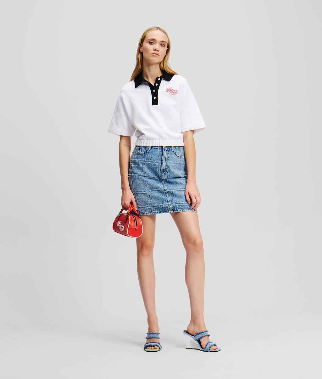 PATCHWORK JEAN SKIRT