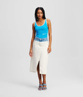 OMBRE DENIM MIDI SKIRT