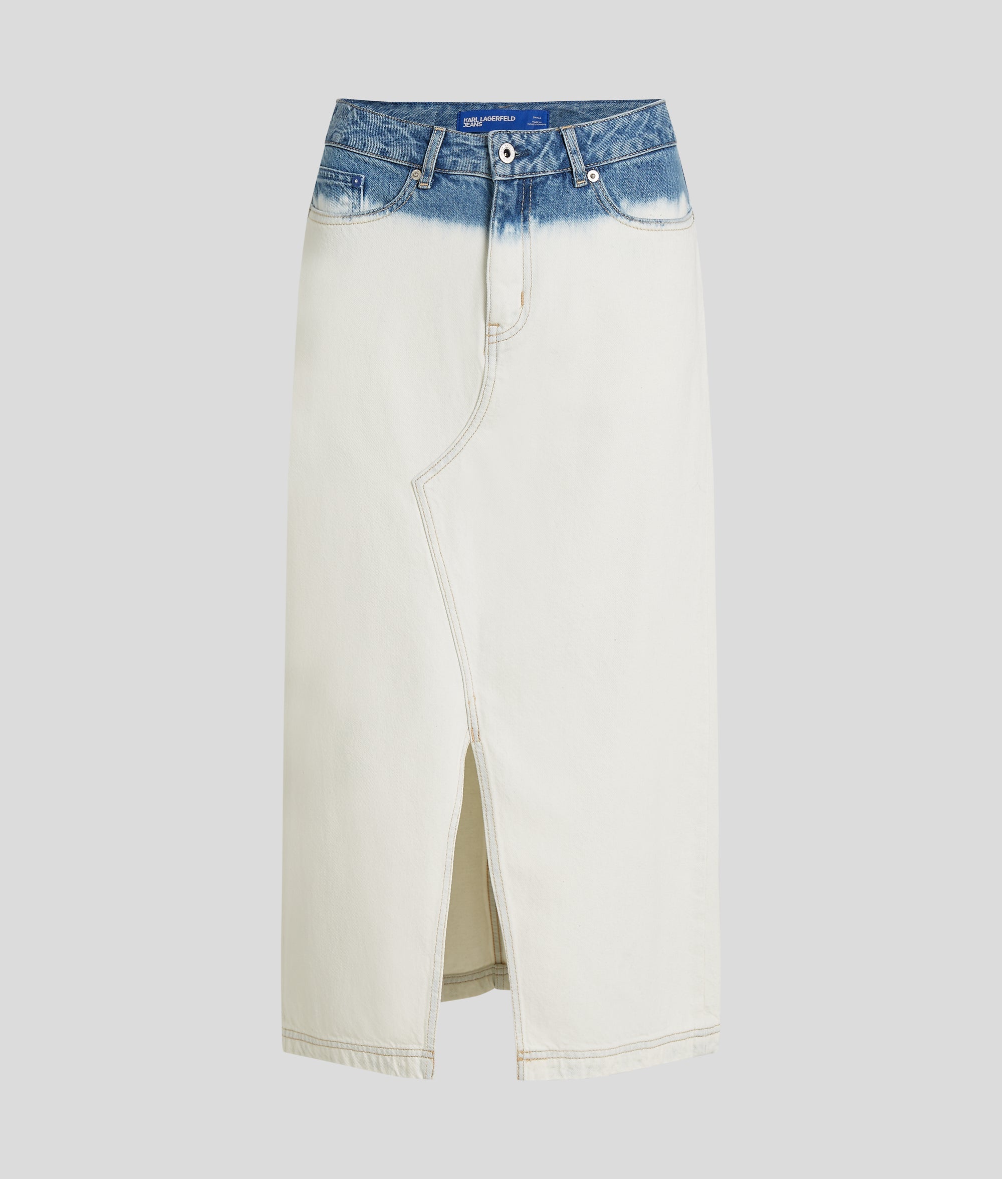 OMBRE DENIM MIDI SKIRT