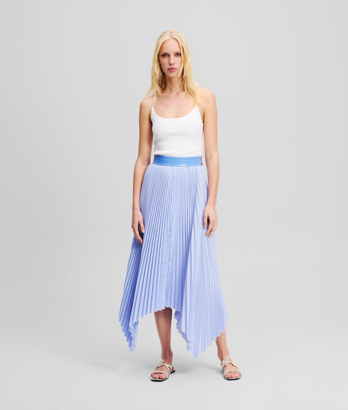 ASYMMETRIC PLEATED SKIRT