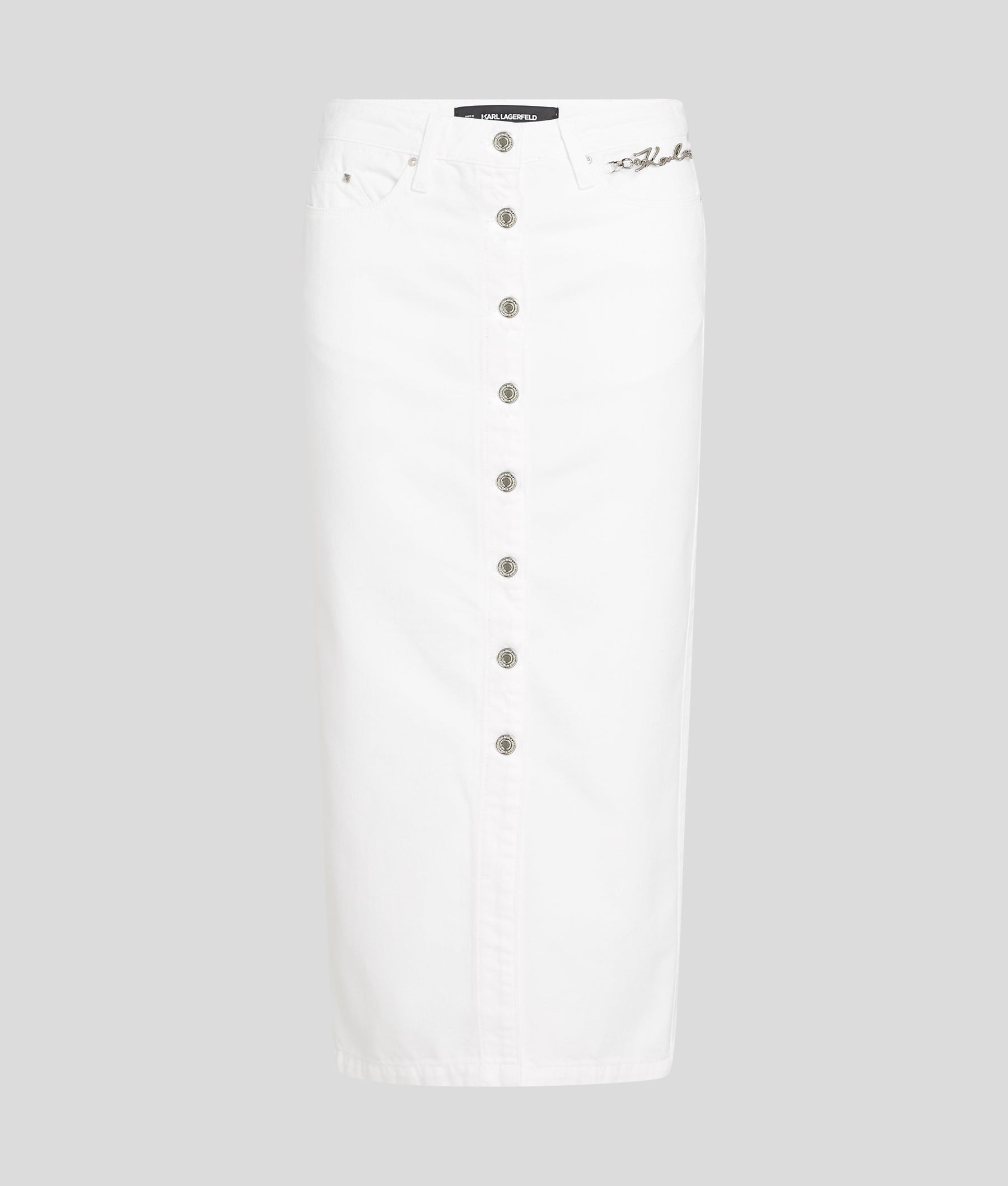 BUTTON-DOWN DENIM SKIRT