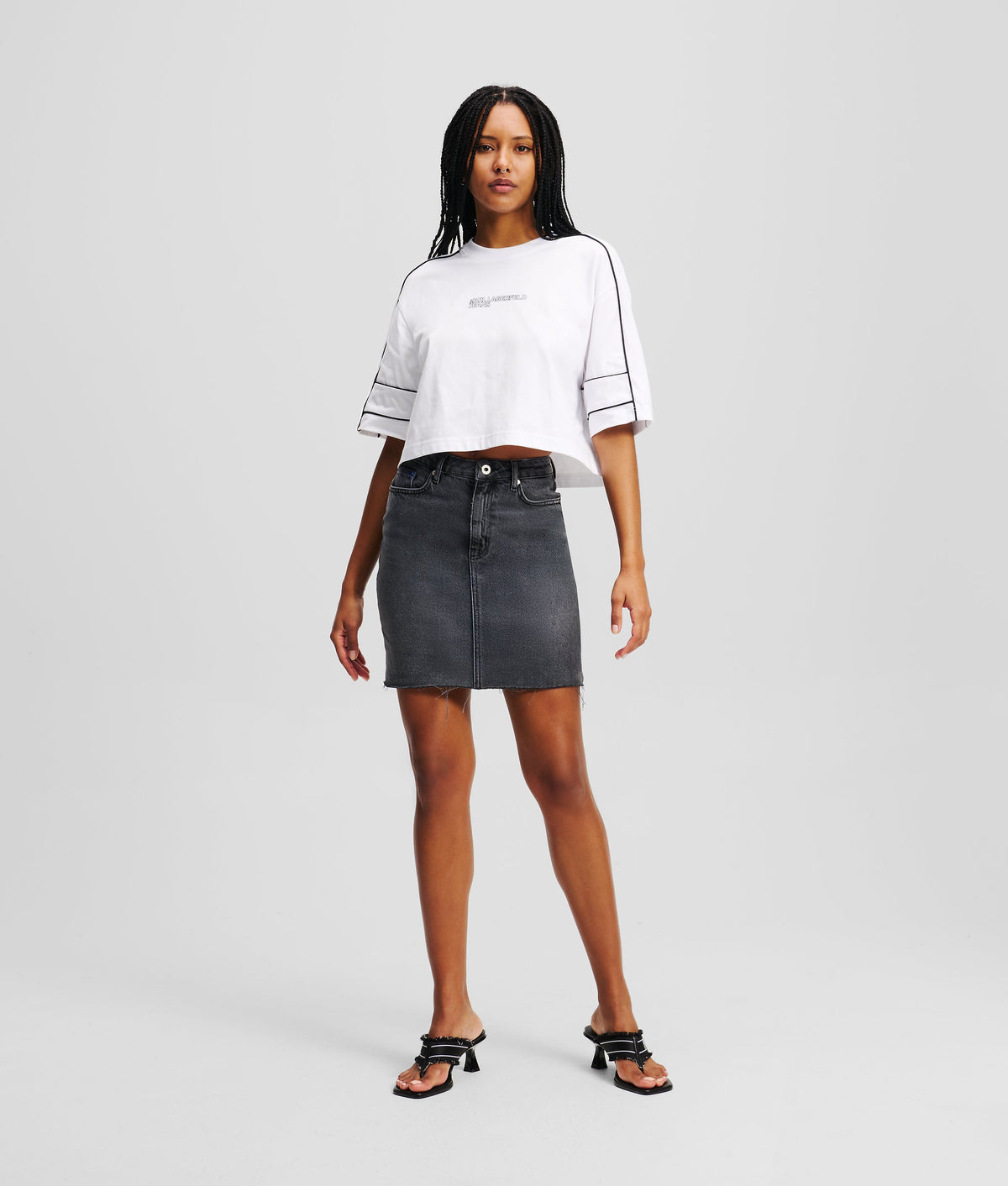 KARL PRINT DENIM SKIRT