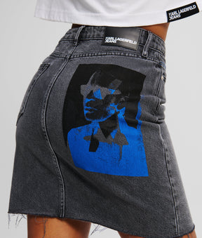 KARL PRINT DENIM SKIRT