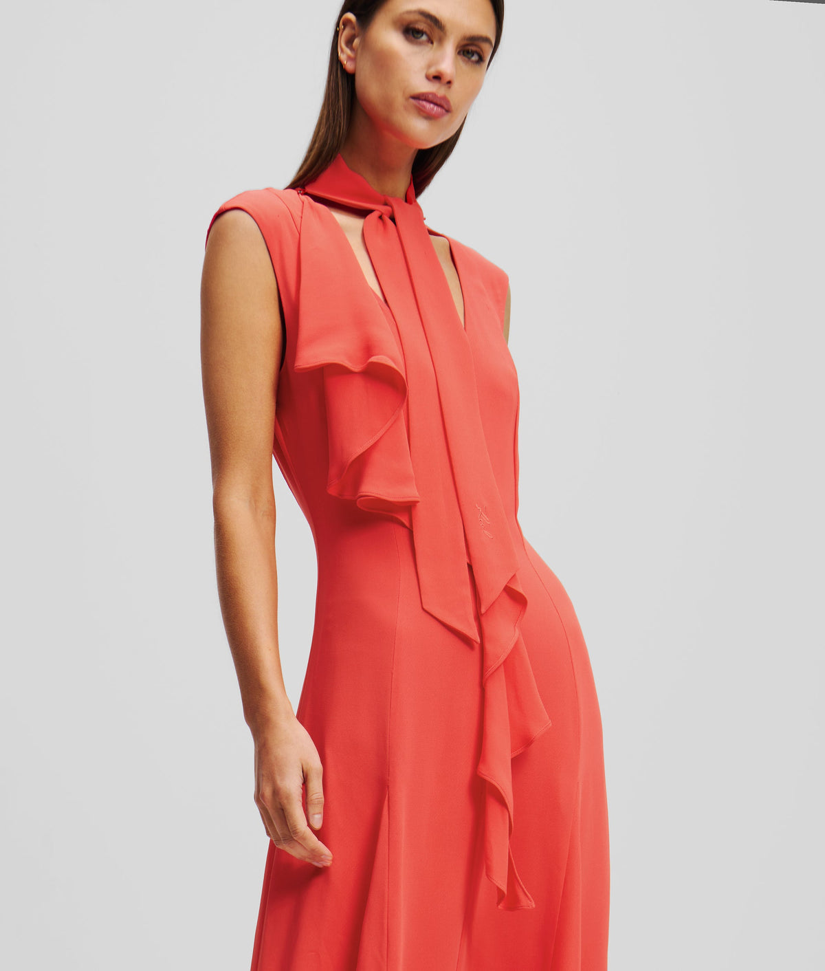 RUFFLE-DETAIL DRESS