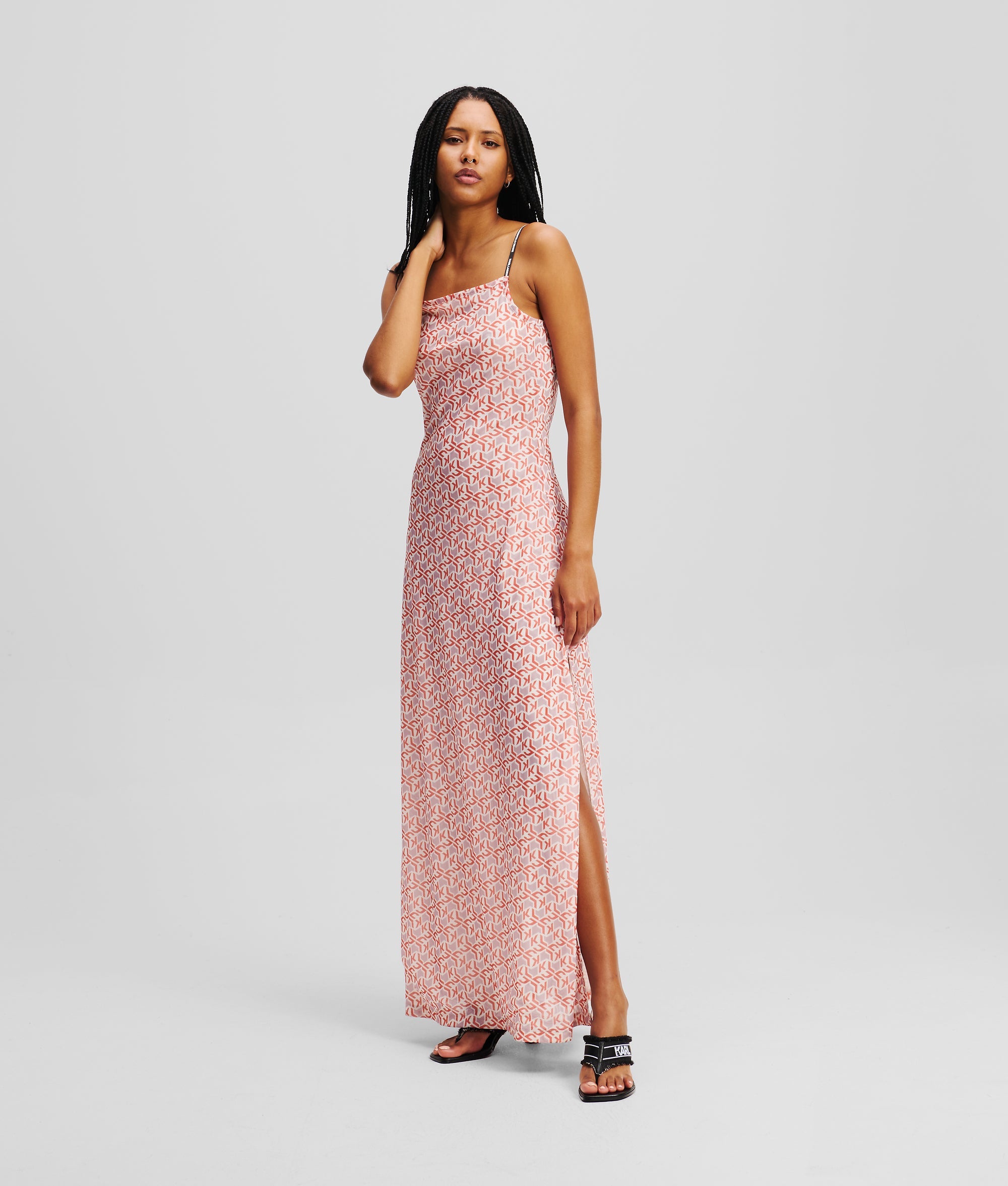 MONOGRAM MESH MAXI DRESS