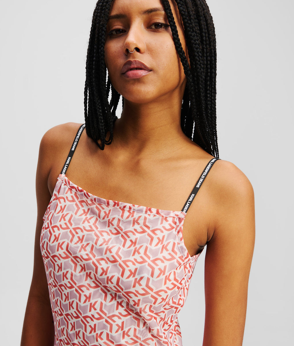 MONOGRAM MESH MAXI DRESS