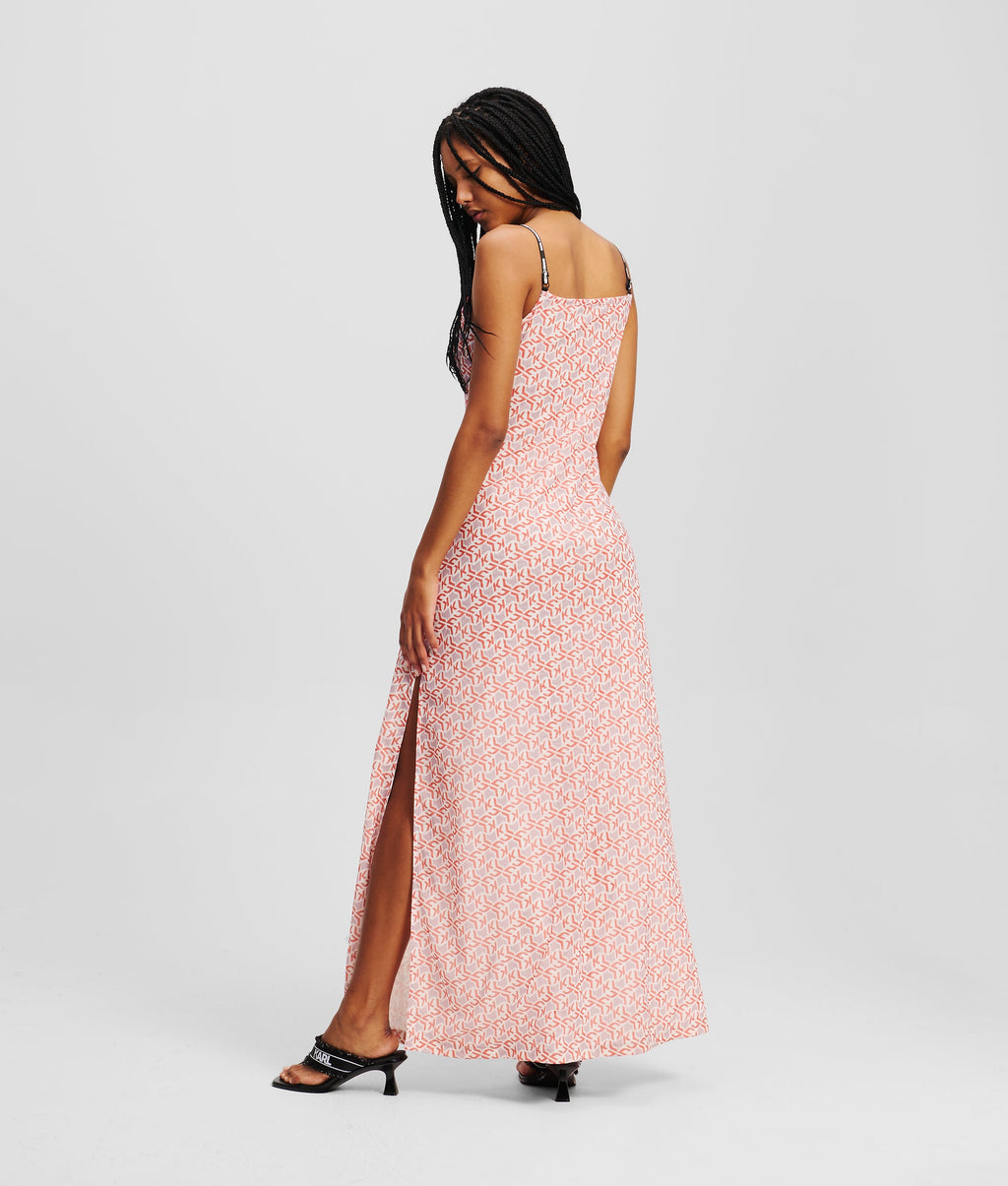 MONOGRAM MESH MAXI DRESS