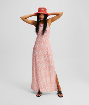 MONOGRAM MESH MAXI DRESS