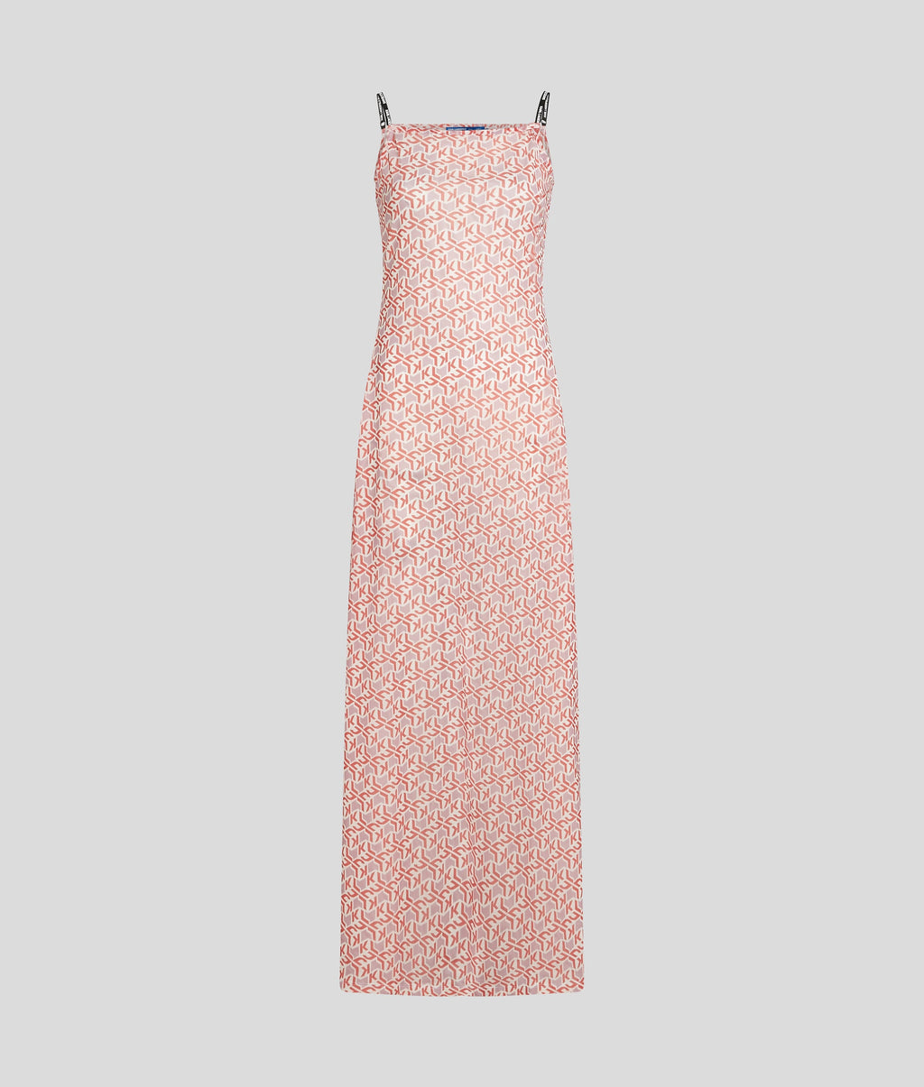 MONOGRAM MESH MAXI DRESS