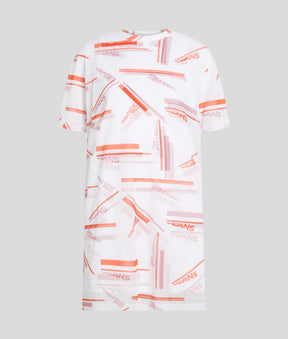 GRAPHIC PRINT MESH DRESS