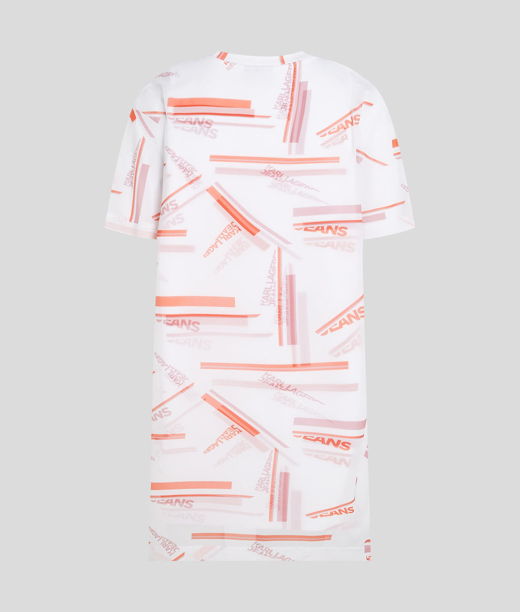 GRAPHIC PRINT MESH DRESS