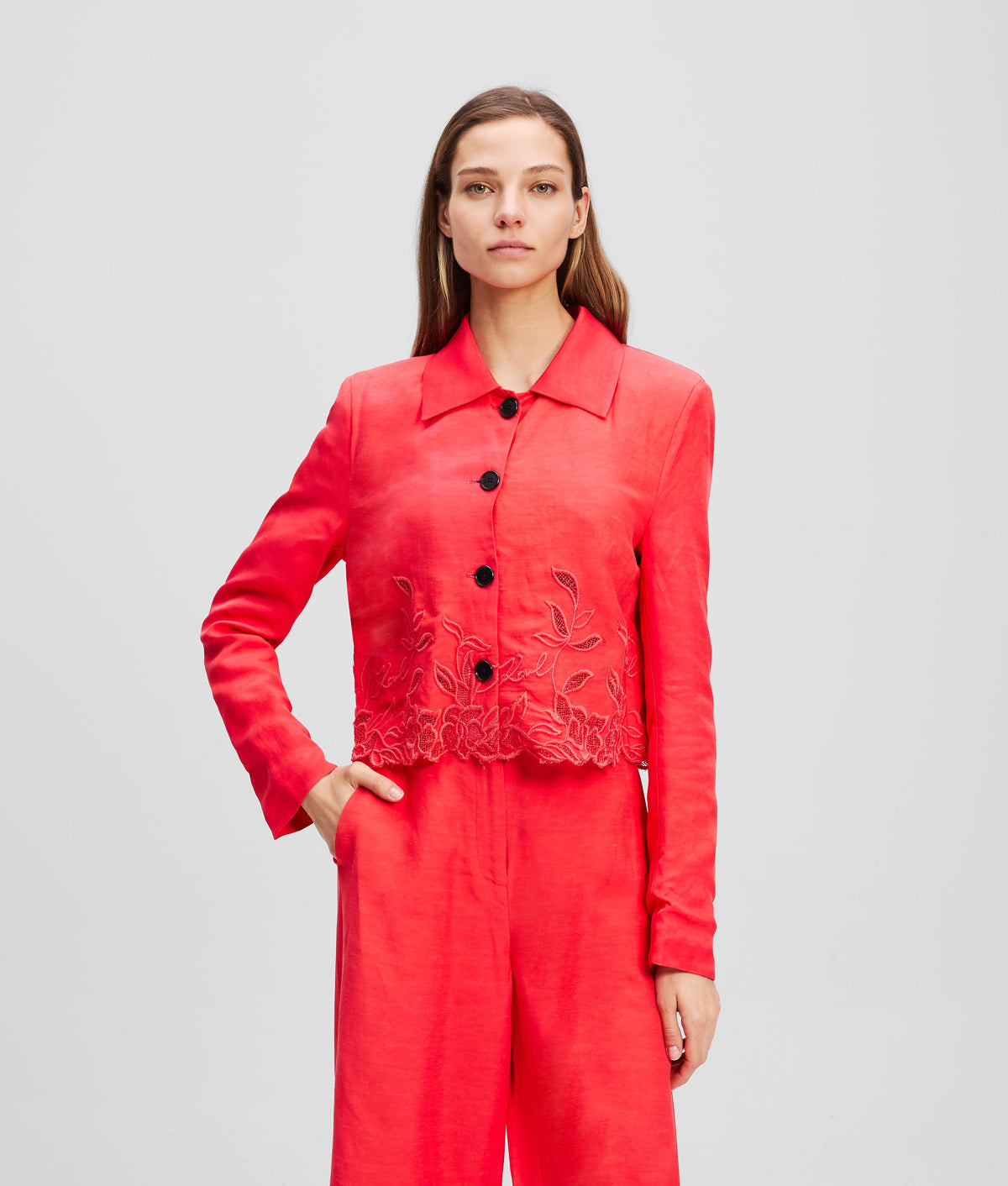 CUT-OUT EMBROIDERY JACKET