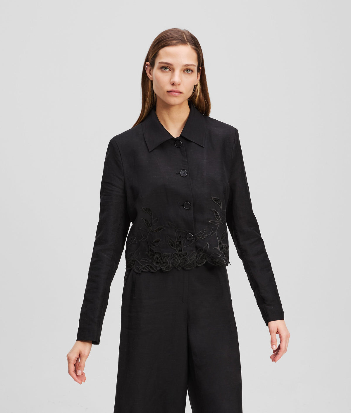 CUT-OUT EMBROIDERY JACKET