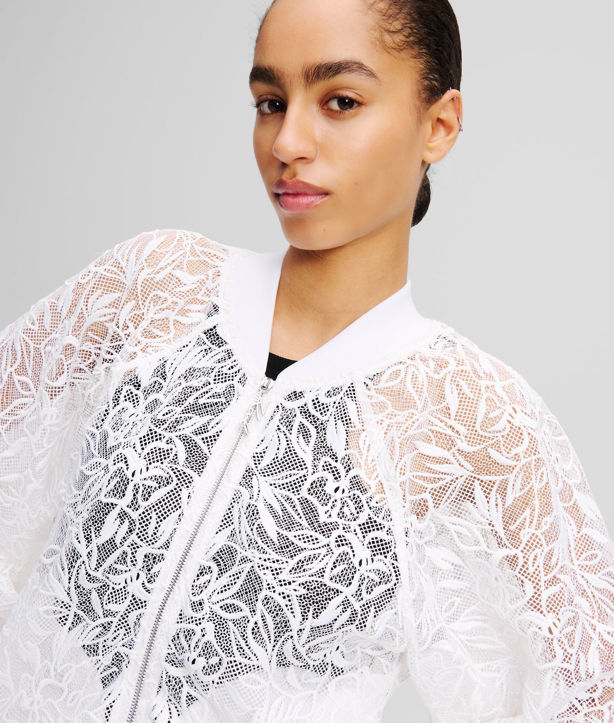ORCHID EMBROIDERY BOMBER JACKET
