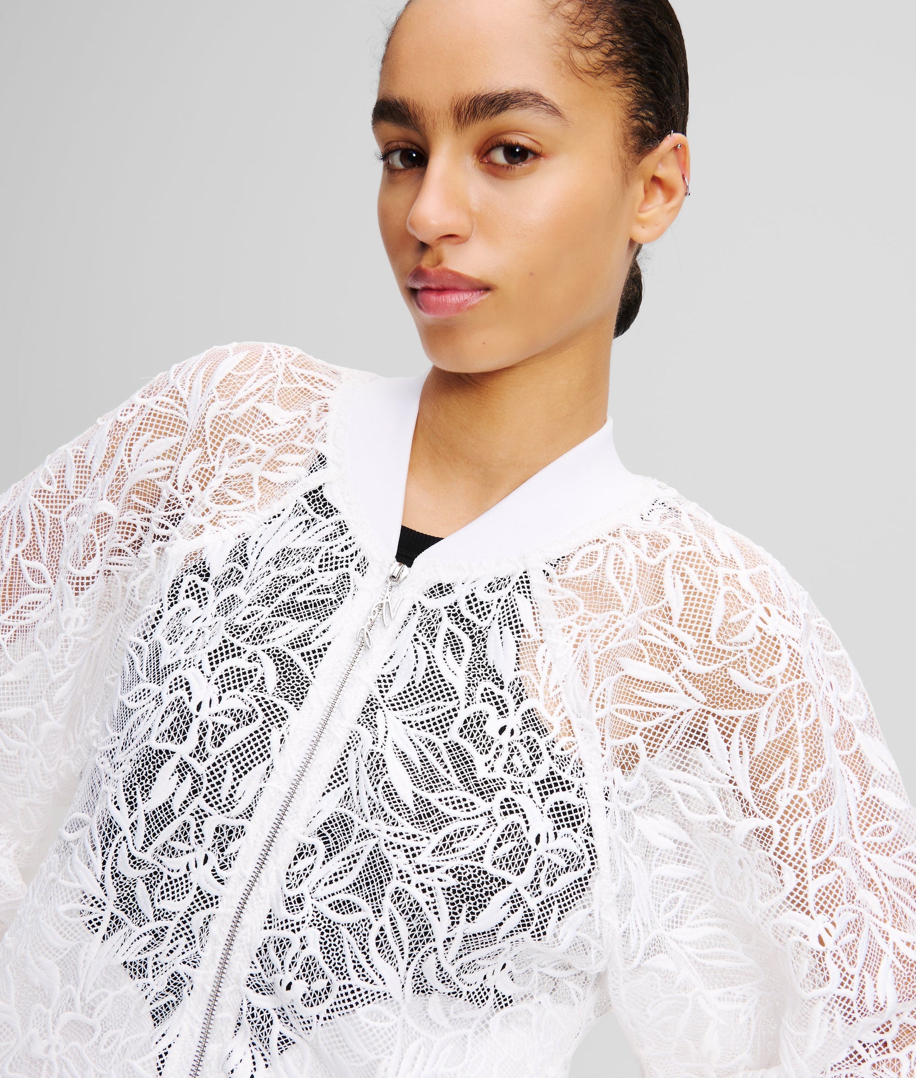 ORCHID EMBROIDERY BOMBER JACKET