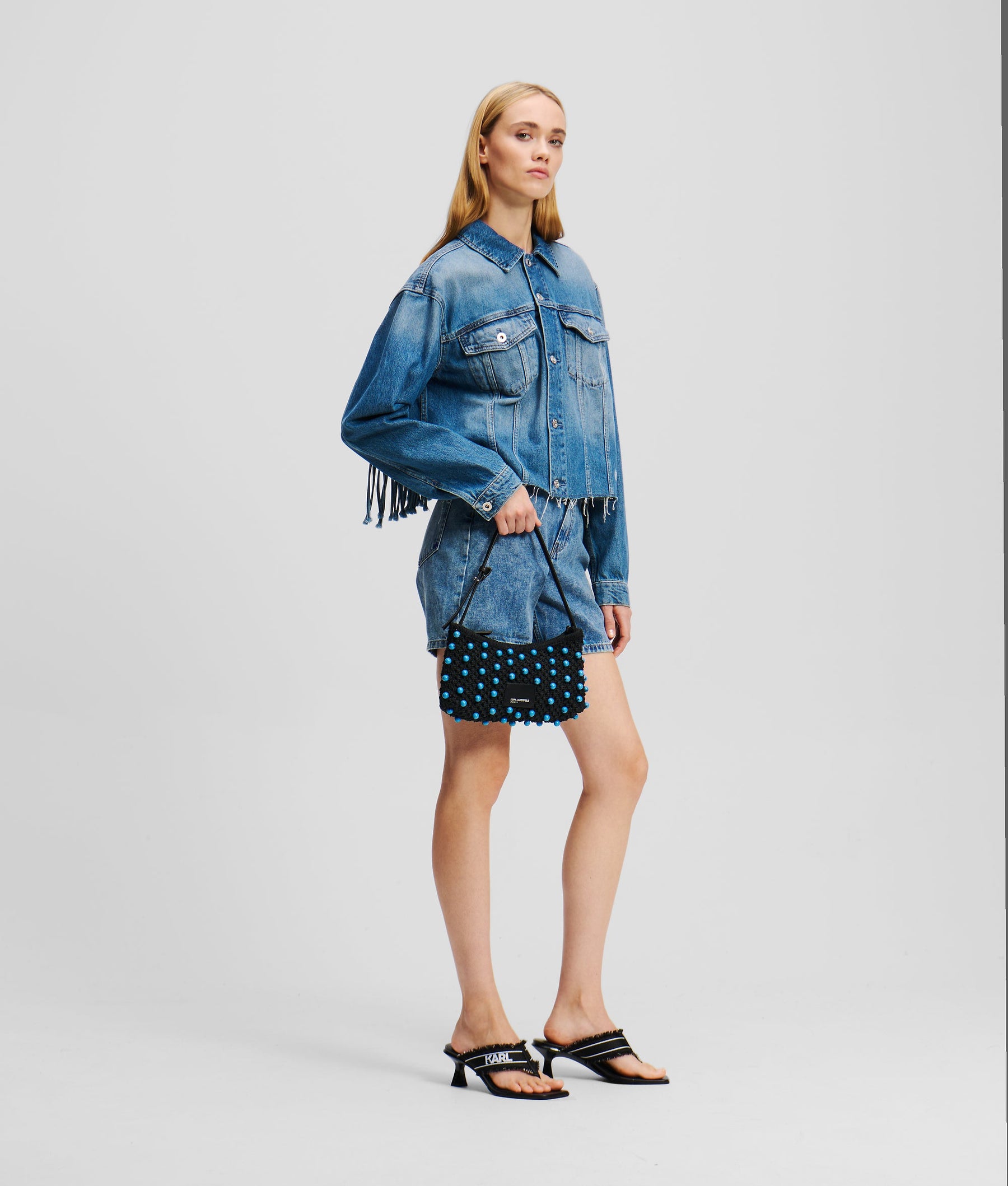 RELAXED FRINGED DENIM JACKET