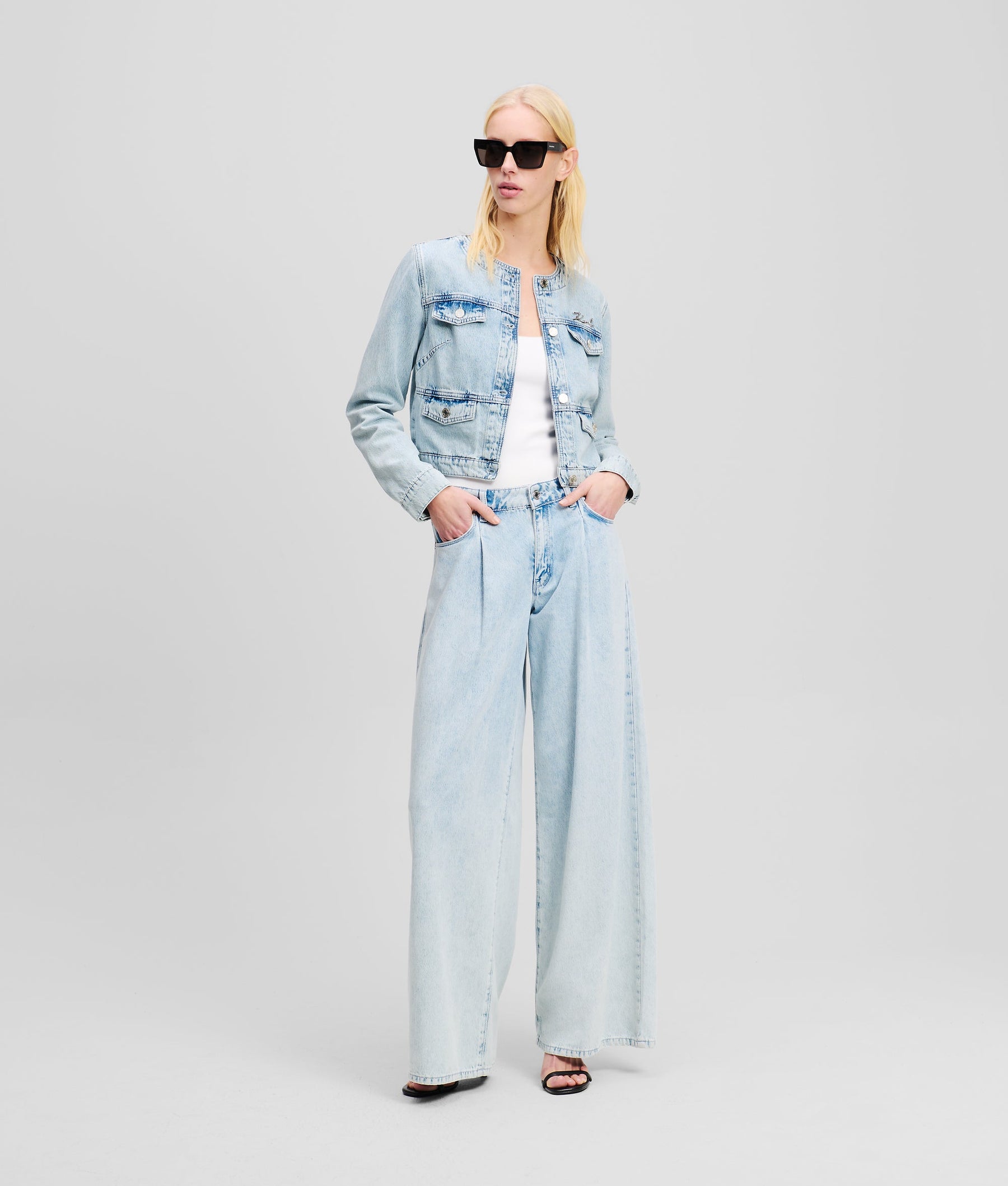 COLLARLESS JEAN JACKET