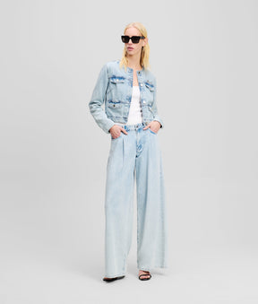 COLLARLESS JEAN JACKET
