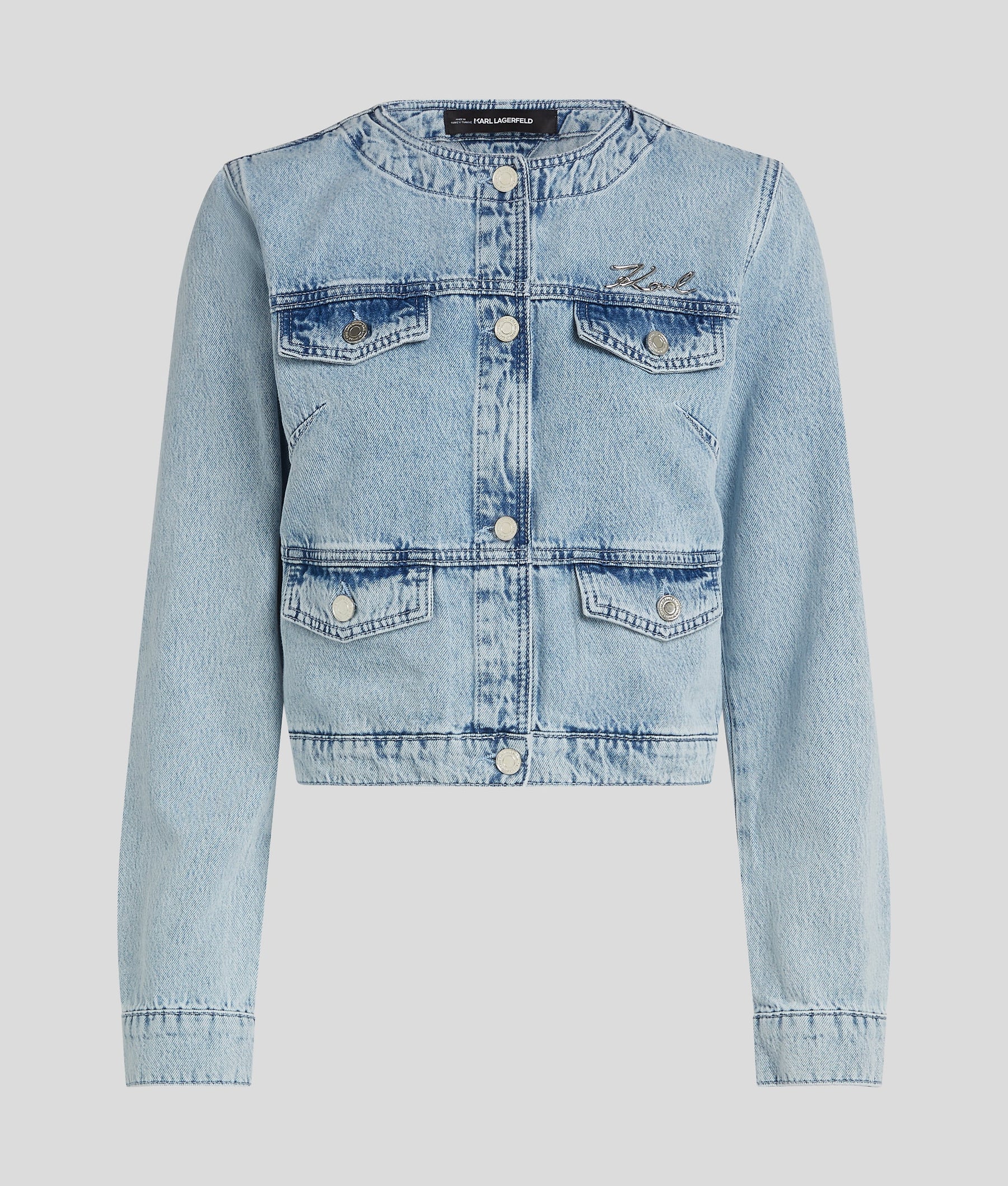 COLLARLESS JEAN JACKET