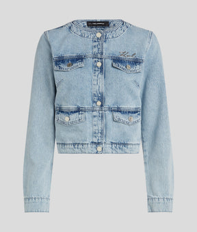 COLLARLESS JEAN JACKET