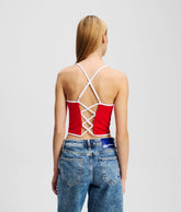 PIPING DETAIL STRAPPY TOP