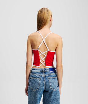 PIPING DETAIL STRAPPY TOP