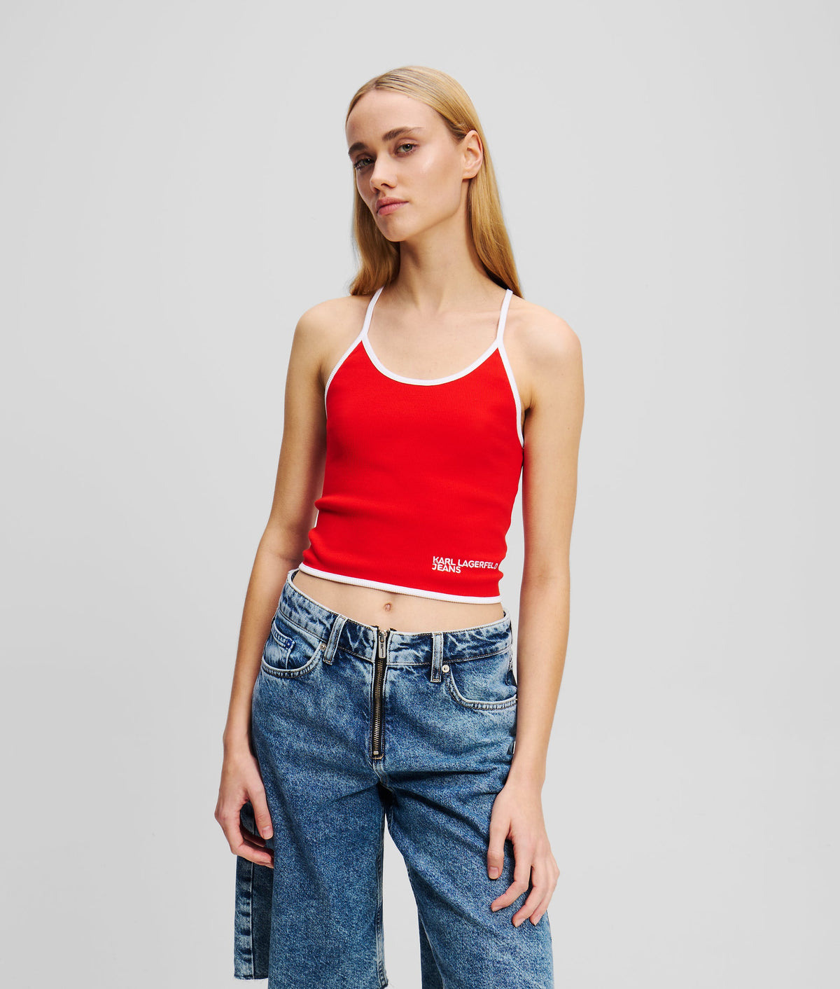 PIPING DETAIL STRAPPY TOP
