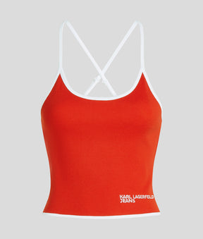 PIPING DETAIL STRAPPY TOP