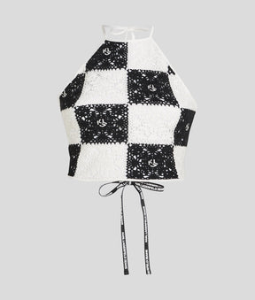 CROCHET HALTER-NECK TOP