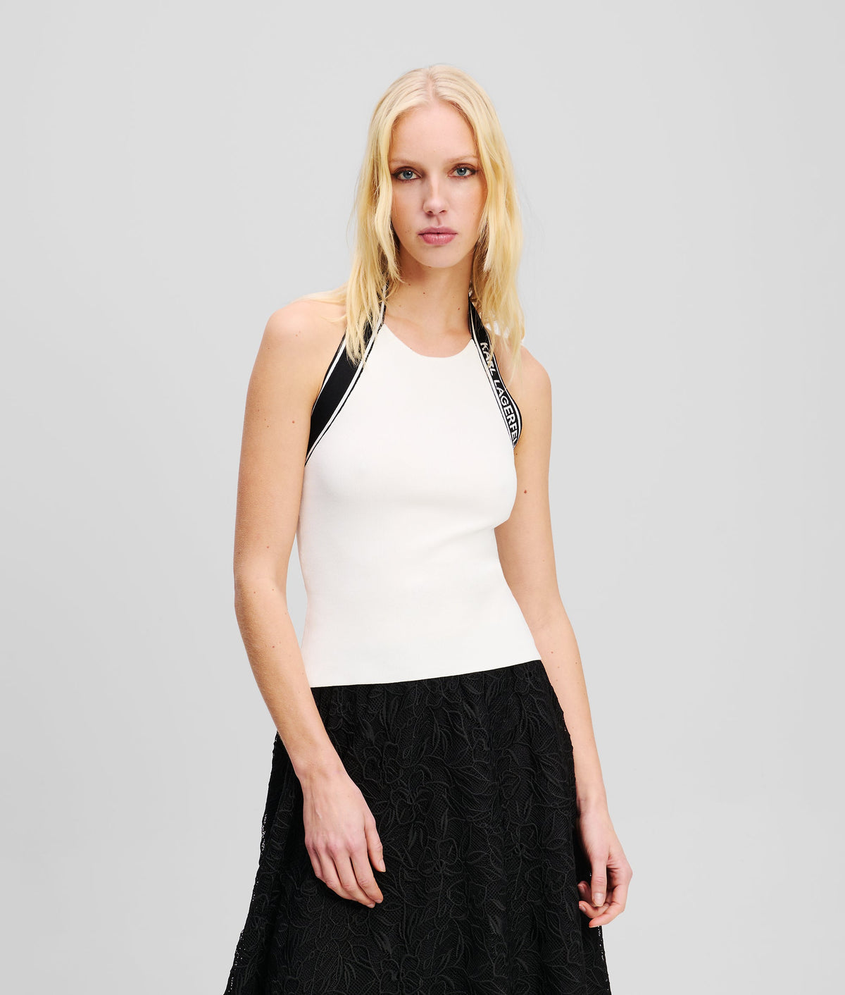 LOGO HALTER NECK TOP