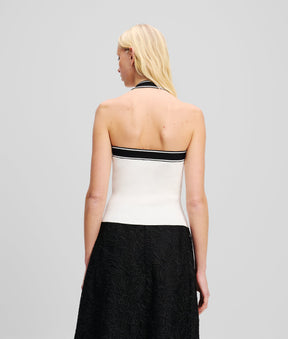 LOGO HALTER NECK TOP