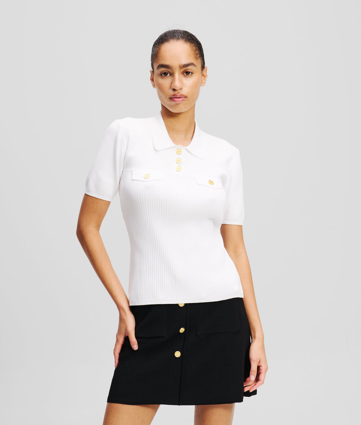 BUTTON-DETAIL POLO SHIRT