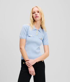 BUTTON-DETAIL POLO SHIRT