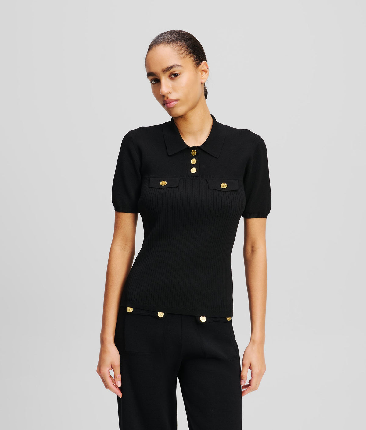 BUTTON-DETAIL POLO SHIRT
