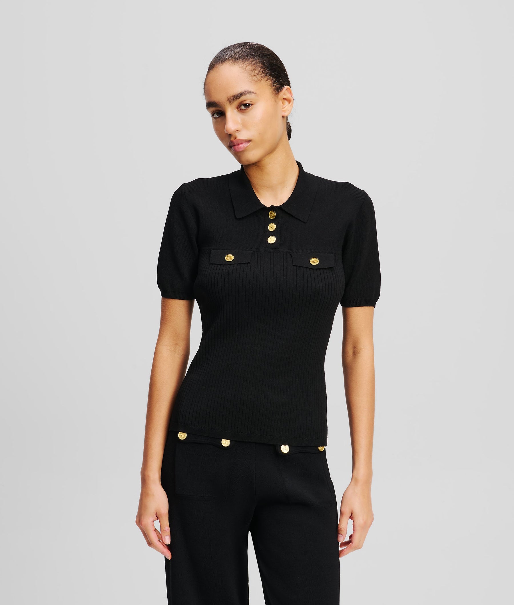 BUTTON-DETAIL POLO SHIRT